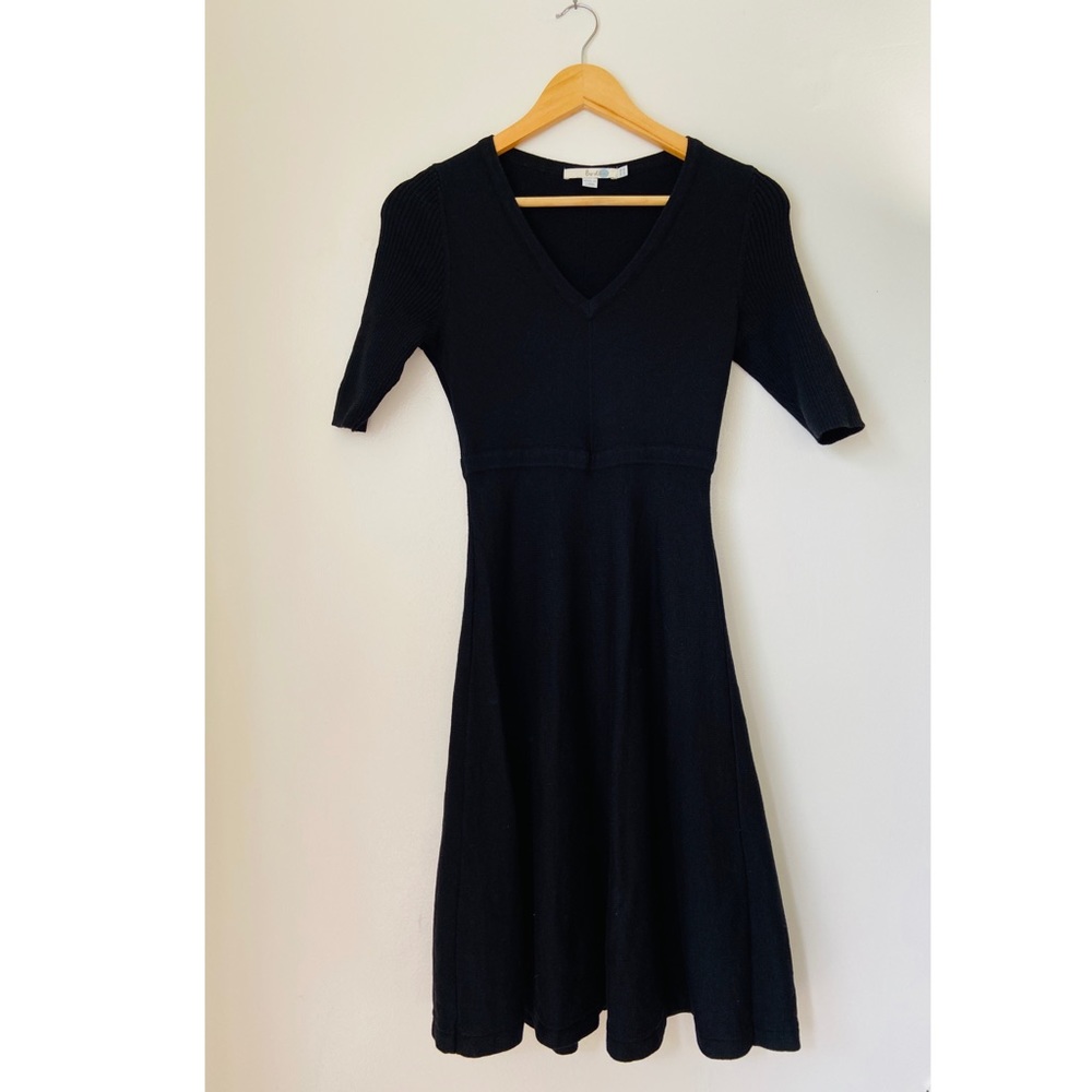 BodenUSA Black A-Line V-Neck Sweater Dress (Sz 4)